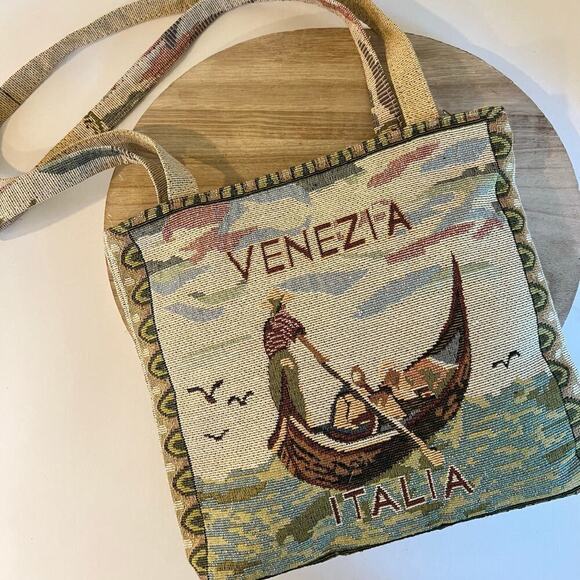 Venezia Italy Lightweight Tapestry Tote Farmers Market Bag - Picture 2 of 13